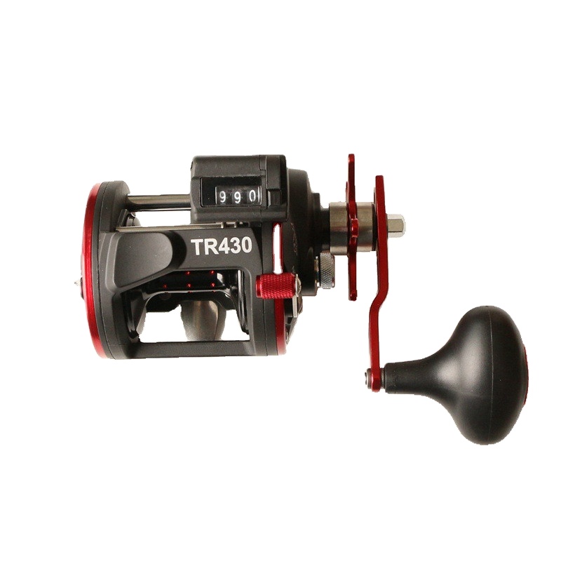 TR430 Drum Wheel Sea Fishing Reel With Counter Trolling Reel Horizontal Wheel 4 Bearings Sea Fishing For Fishing Slingshot