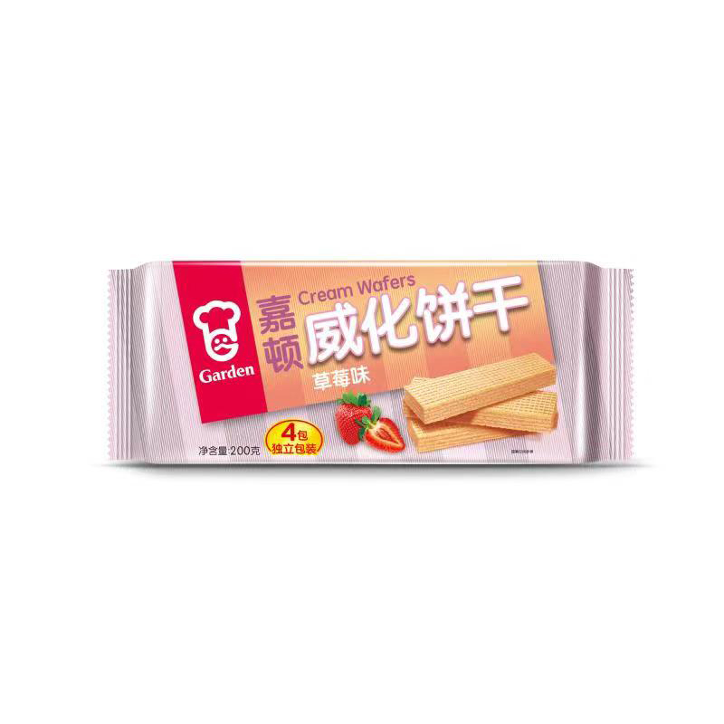 Wholesale wheat flour production healthy snack strawberry flavored wafer biscuits