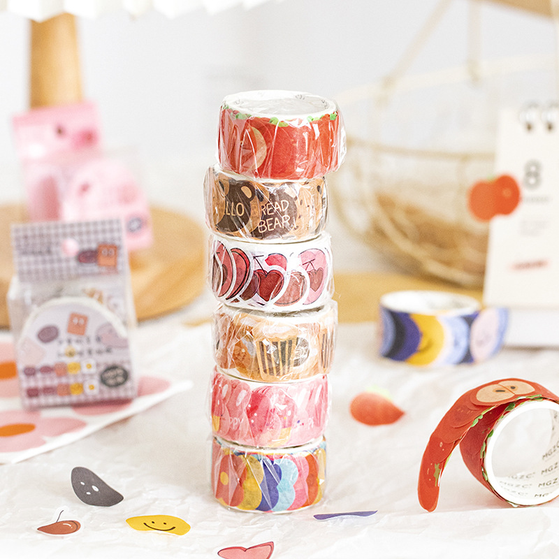 Custom Japanese Kawaii Sakura Glitter Washi Tape Sticker Roll Packing Washi Tape Sets