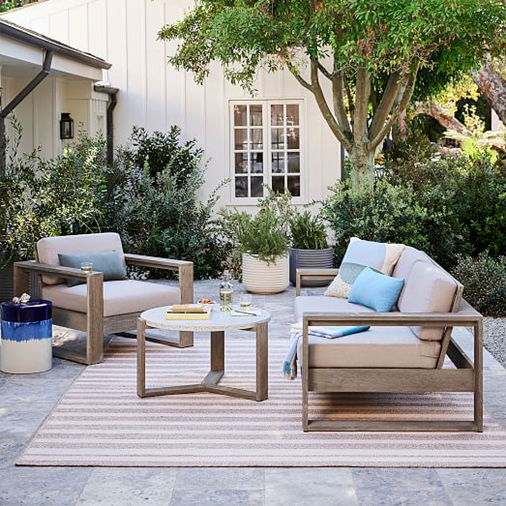 Luxury patio wooden furniture garden set teak outdoor furniture hotel Home backyard solid wood teak outdoor sofa set