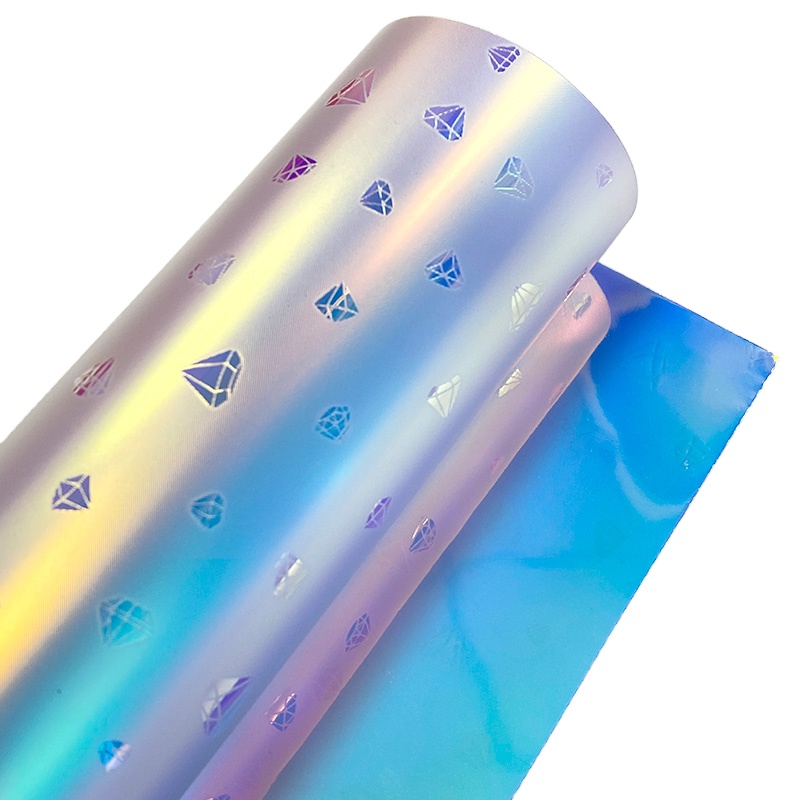 Прозрачная пленка из ТПУ Dichroic для изготовления дождевика/обуви/сумочки, дизайн с бриллиантами, синий свет