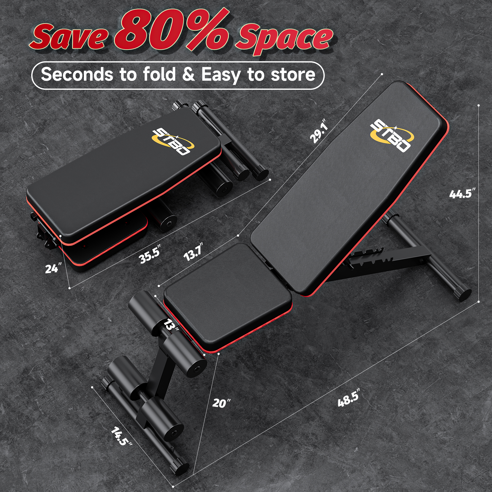 Hot Selling Adjustable Metal Multi-Gym Bench Press Foldable Sit-up Bench For Home Bodybuilding Training Indoor Use Small Weigh