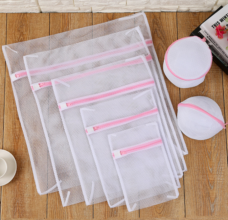 Reusable Mesh Pouch Washing Machine Laundry Filter Bag High Capacity Mesh Wash Bag Green Laundry Bag
