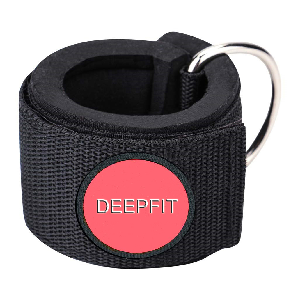 Ankle Strap for Cable Machines and Resistance Bands / Padded Ankle Attachment for Women / Adjustable Sticky Strap