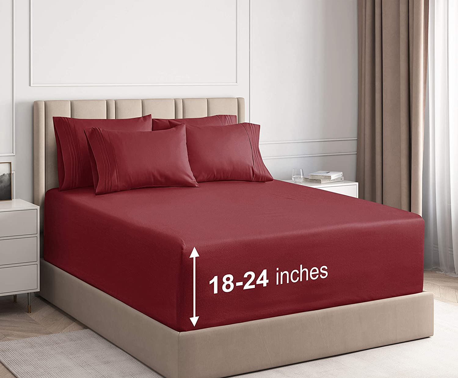 Soft Egyptian Quality Brushed Microfiber Luxury Bedding Set with Flat Fitted 2 Pillow Cases