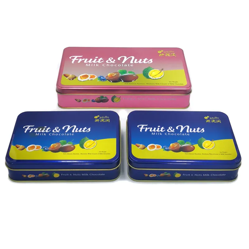 custom print CMYK rectangular card tin box   food metal tin box   cooperative price storage tin box