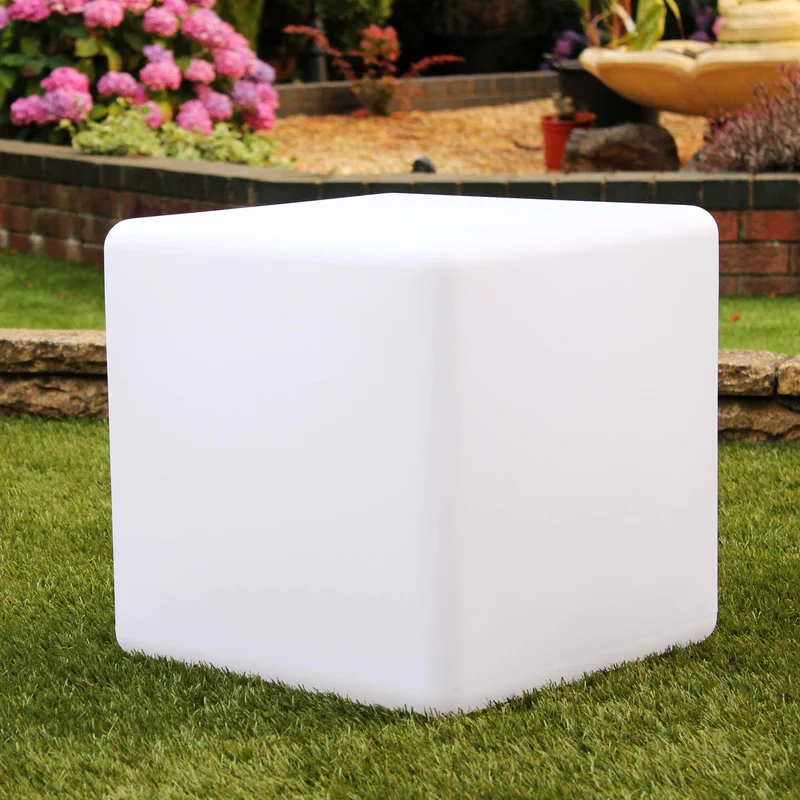 Led Luminous Cube Colorful Night Light Decoration Bar Stool Table Lamp Outdoor Garden Luminous Stool Cube Light