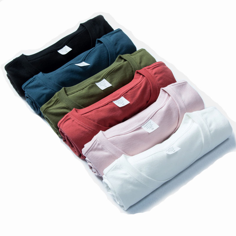 2021 summer new basic cotton base top men's short sleeve casual round neck solid color men's T-shirt
