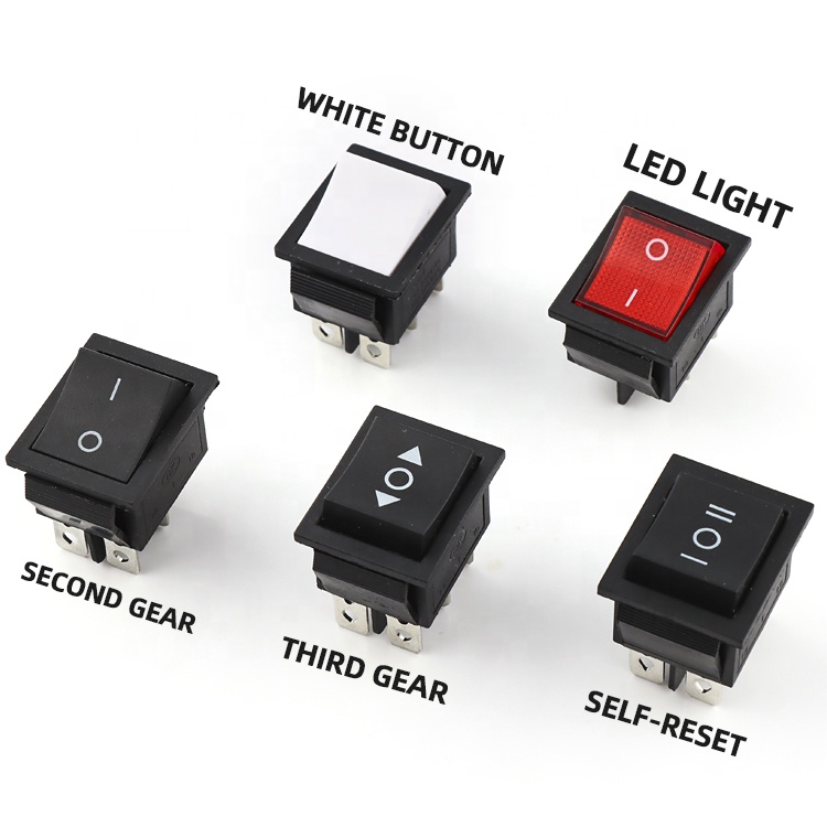 6A 250V Красный Зеленый кулисный переключатель трехножная KCD1-201/3P-2 4 Пина двухрядный светодиодный Тип переключатель KCD1 кулисный переключатель