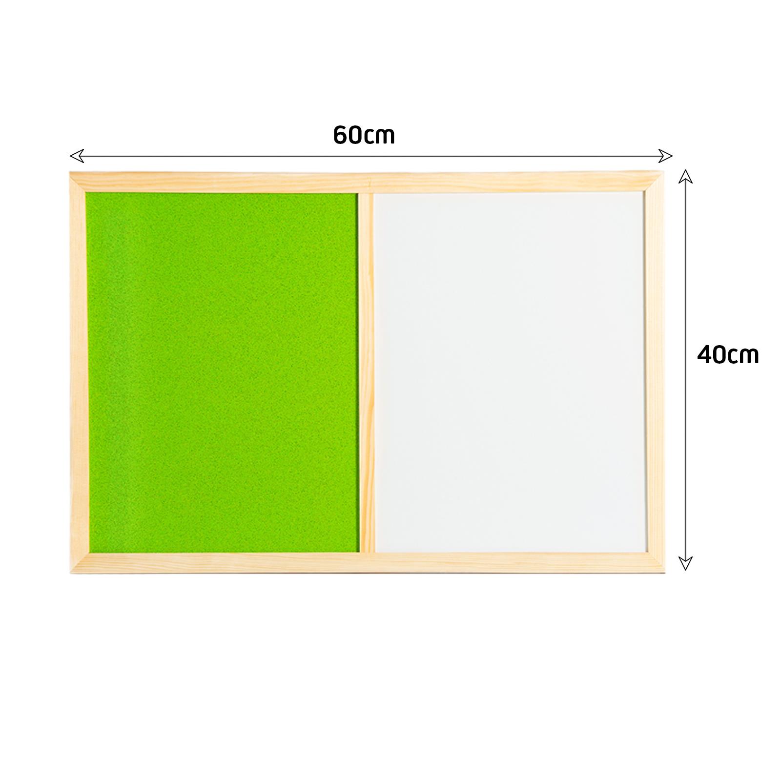 Combination White Board Dry Erase White Bulletin Notice Felt Board With Wooden Frame