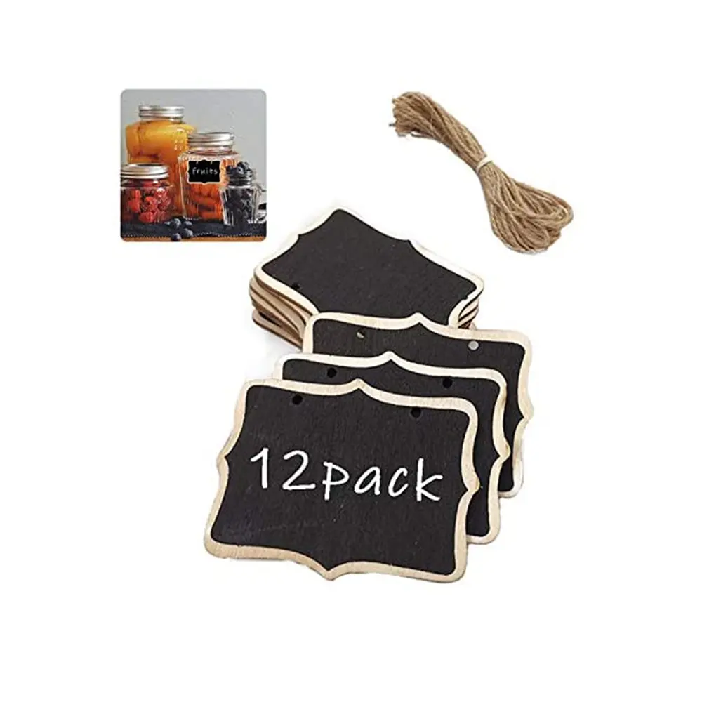 Chalkboard Tags Hanging Mini Chalkboard Signs Wooden Labels String Twine Chalk Hanging Signs for Baskets