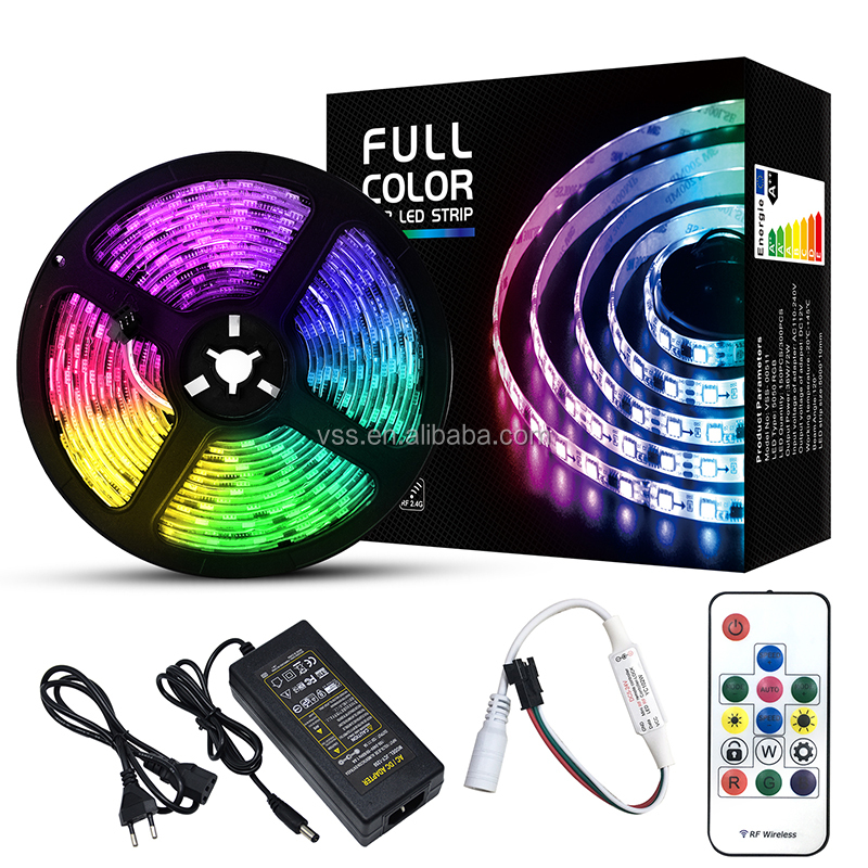 5 метров Волшебная 5050 RGB цифровая светодиодная лента с контроллером и источником питания