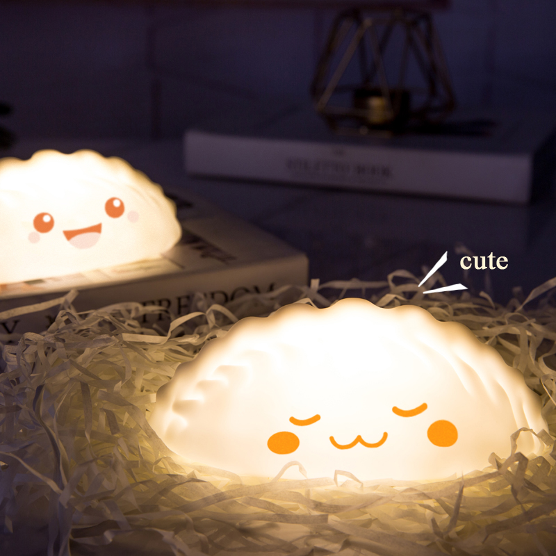 Eco friendly custom logo feature dumpling light bedroom table nursery night light for children