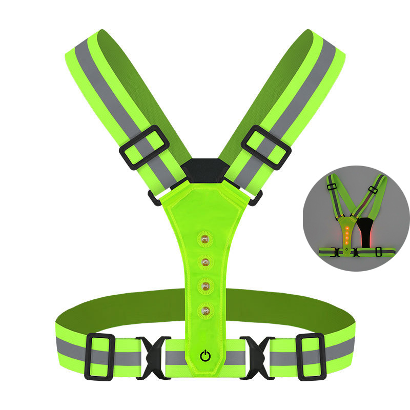 USB Rechargeable Led Running Light Led Flashing Light Running Safety Vest Adjustable Chest Running Light