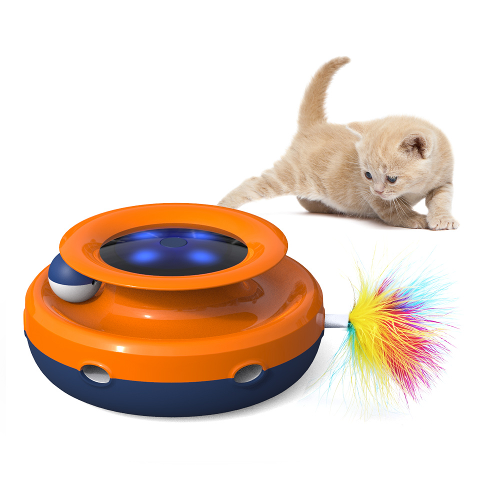 Интерактивная игрушка-мяч для кошек и котят, игрушка-гонялка, забавные товары для домашних животных, забавная игрушка для кошек с бесплатными руками, палочка с пером