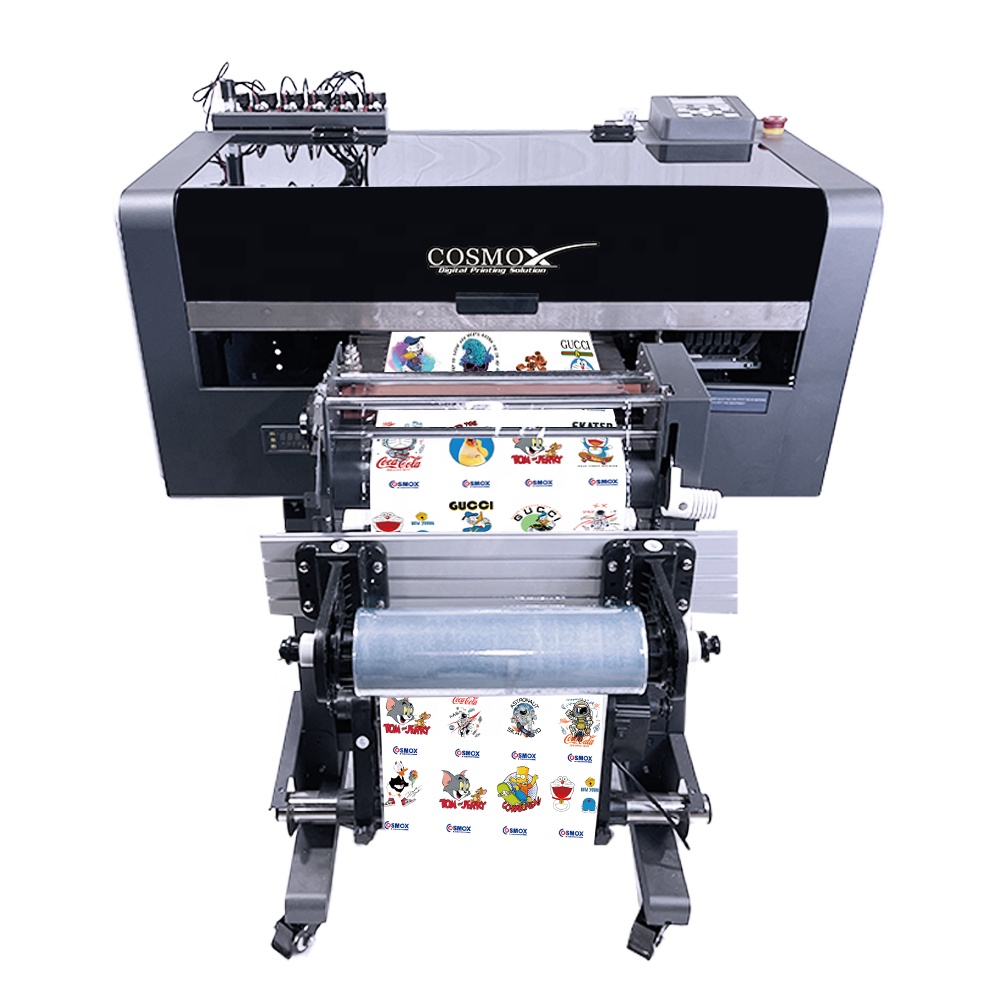 2023 new design A3+ size dual heads roll to roll UV dtf printer all in one