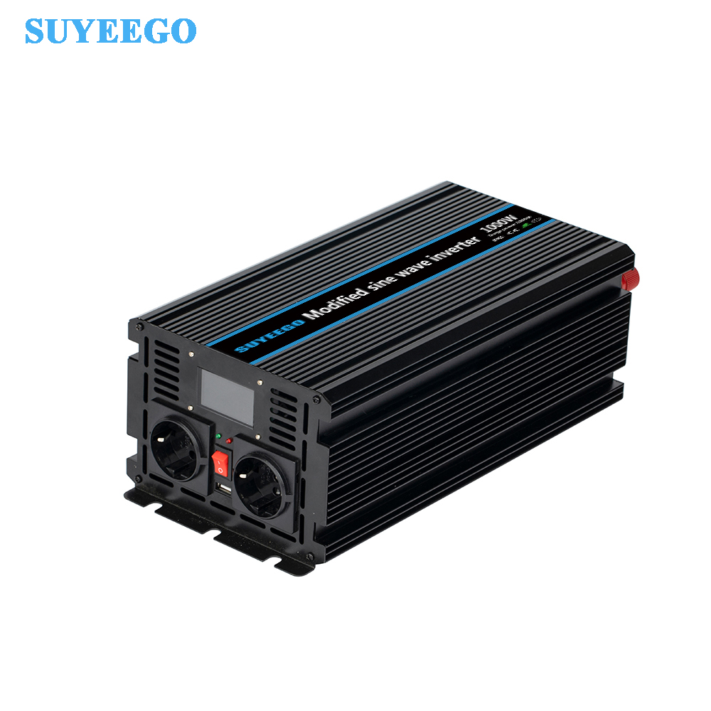 SUYEEGO, хорошее качество, 300 Вт, 500 Вт, 1000 Вт, 2000 Вт, 3000 Вт, 12 В, 24 В, 48 В постоянного тока в 110 В переменного тока, 220 В, модифицированный синусоидальный инвертор мощности для дома