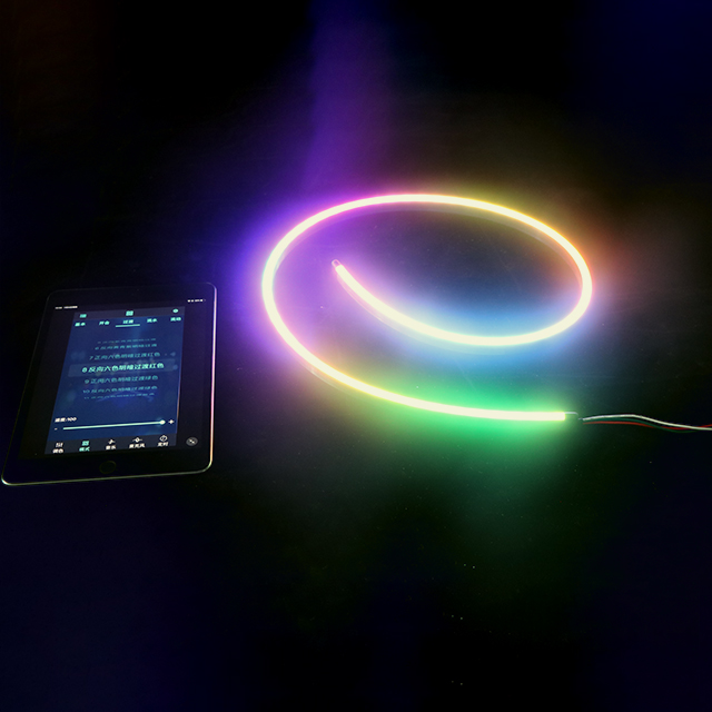 Magic Voice Control LED Neon Flex Case Use Side Bending Built In IC Side Bending Black Silicone Small Size LED Neon Light