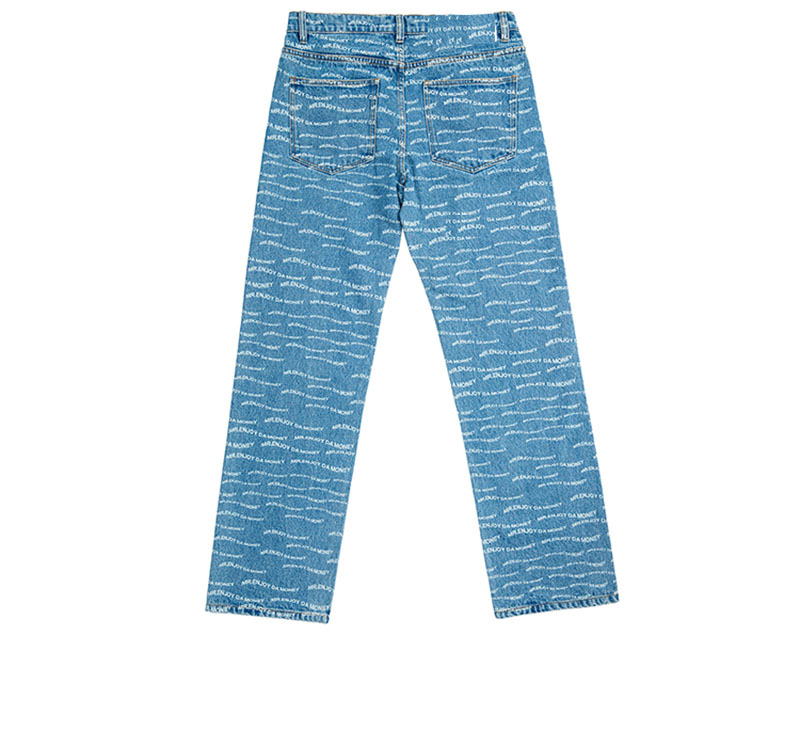 customized embroided logo design stylish blue mix high waist baggy pants men designer jeans