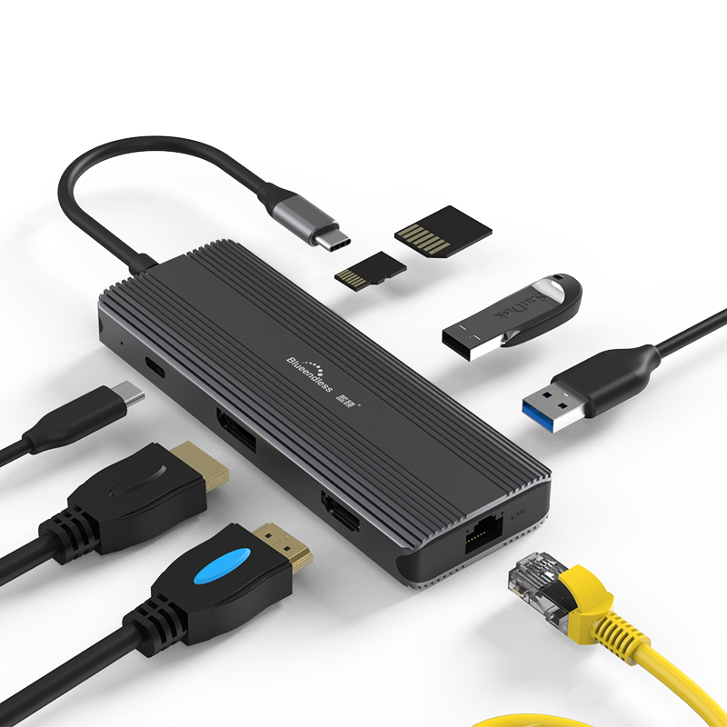 Многофункциональный 8 портов типа C USB Hub Поддержка скорость 60 Гц MINI DP 4K HD SD TF карты, высокая скорость, 8 в 1 взаимный обмен данными между компьютером и периферийными устройствами C концентратор для ноутбука MacBook