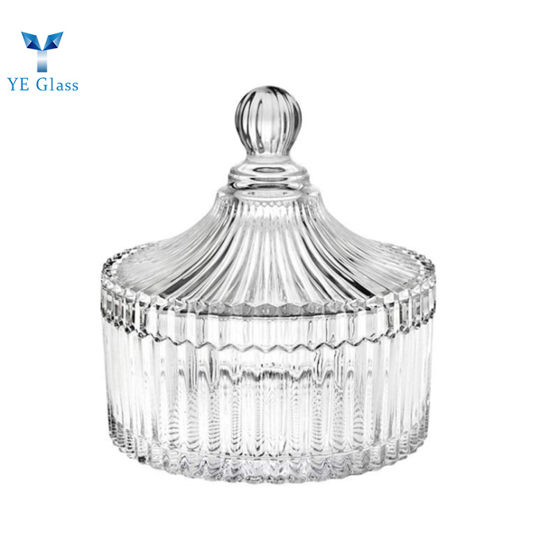 High-grade Glass Candlestick Hollow Glass Tower Design Decoration