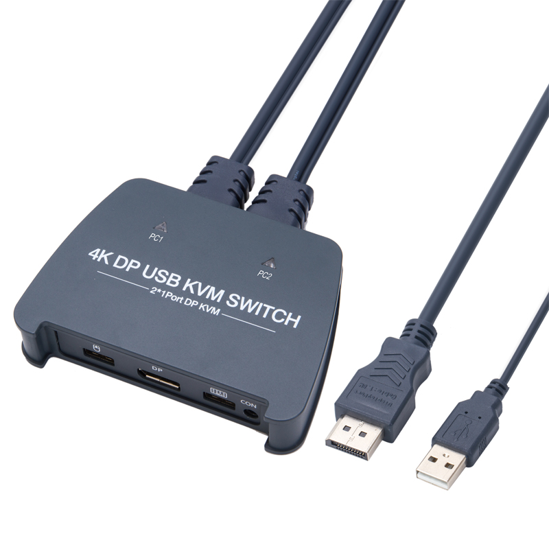 VCOM 2 порта двойной монитор DP KVM переключатель 4K 60 Гц горячее подключение и воспроизведение компьютерный DisplayPort KVM