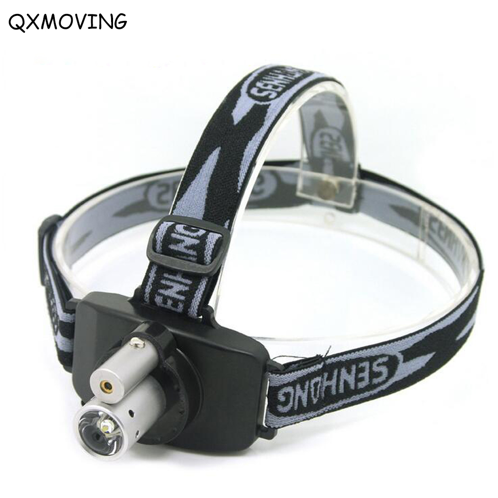 Qxmoving на открытом воздухе для кемпинга и походов рыбалки охоты USB перезаряжаемые регулируемый светодиодный налобный фонарь с красным лазером