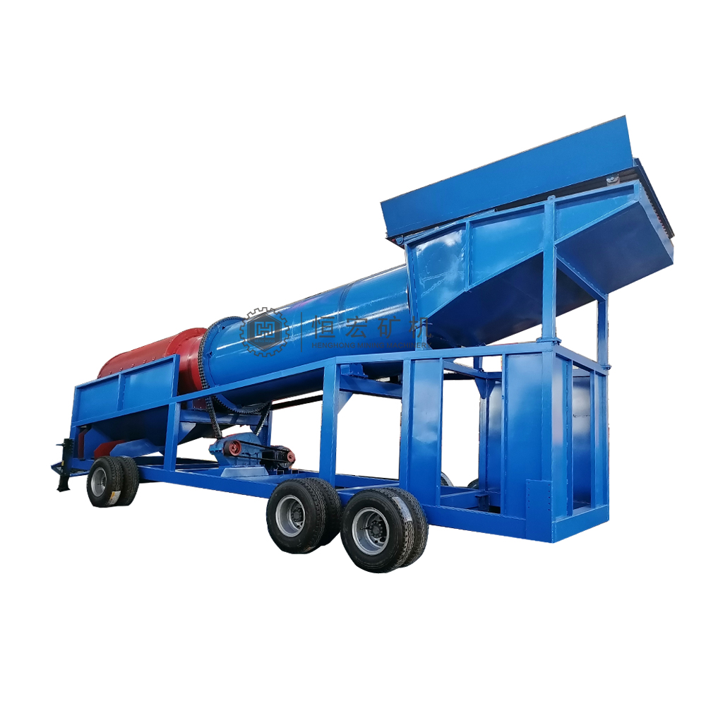 Sticky Alluvial Gold Washing Plant Mobile Trommel Scrubber With Generator For 150 TPH