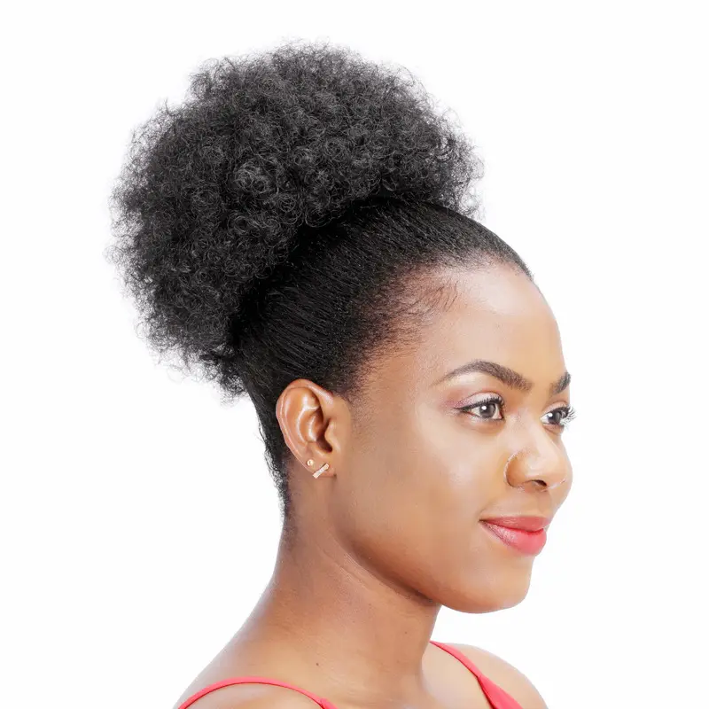 AIFANLIDE Afro Synthetic Puff Curly Hair Drawstring Ponytail Hair Extension Chignon hair Puff Bun Kinky Afro Bun
