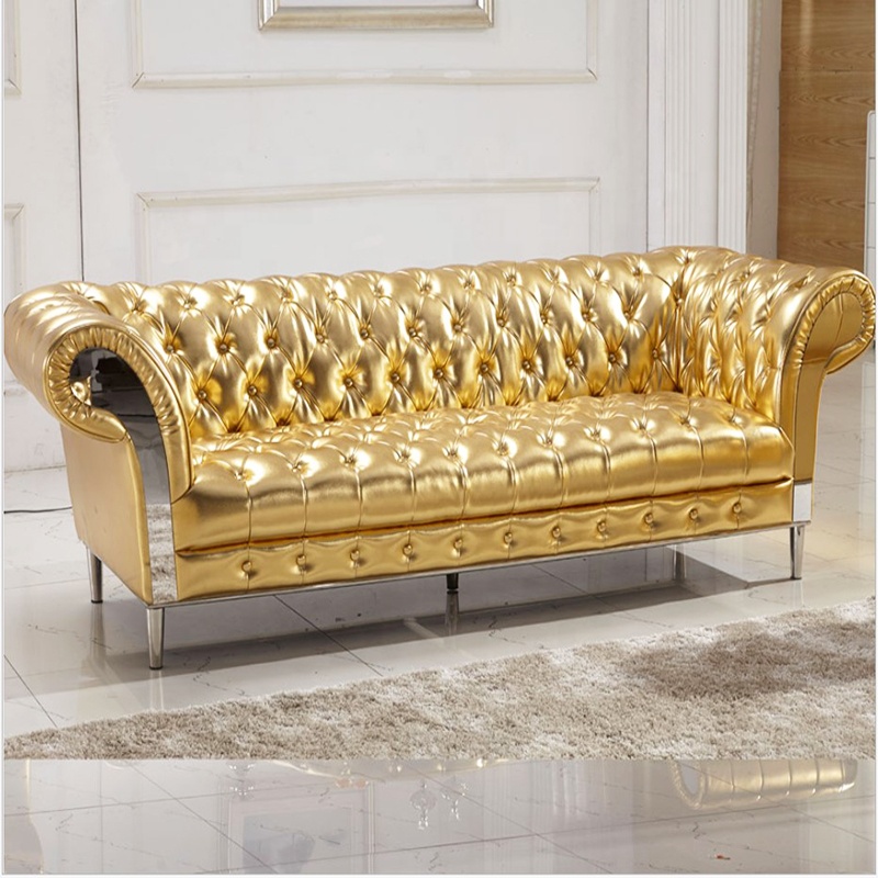 Роскошная Новинка 2020, мебель momoda, Золотая Кожа, chesterfield club, гостиная, классический диван, набор из нержавеющей стали