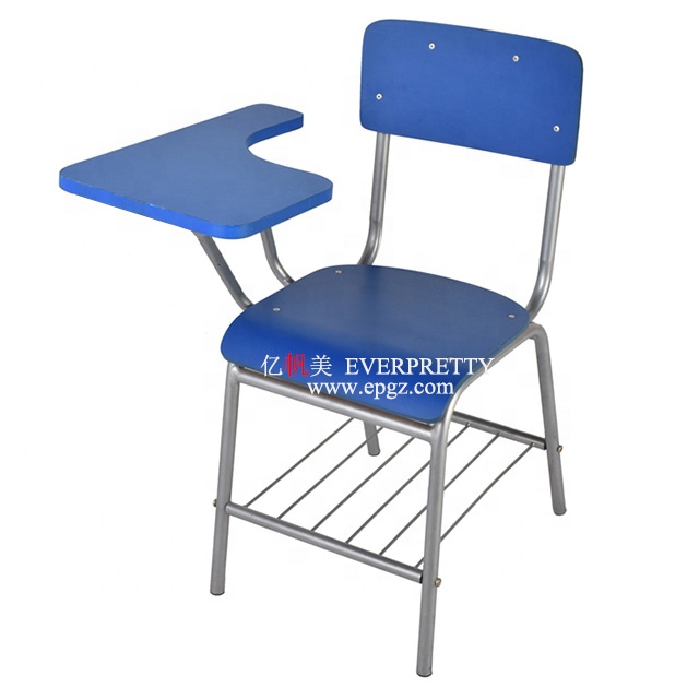 2021 Hot Sale School Furniture Wooden Sketching Chair Ergonomic Drawing Chair with Writing Pad and Net Drawer