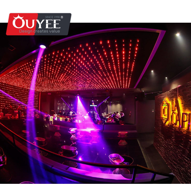 Cocktail bar Retail Night Bar Club Modern Interior Decoration Design With Furniture Led Light Design