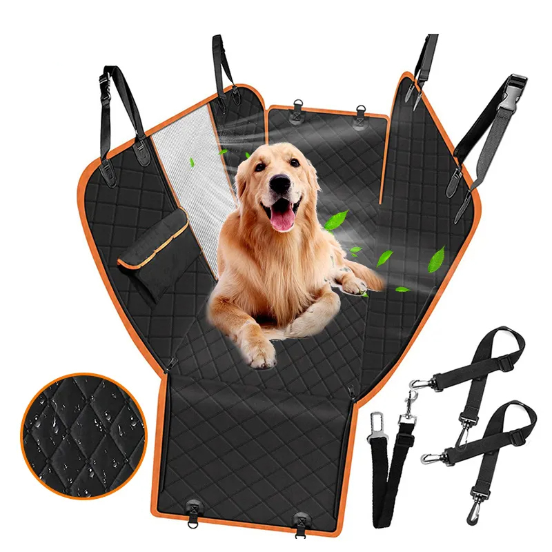 Qbellpet Manufacturer Custom Universal black pet dog car hammock backseat back seat cover protector for back seat
