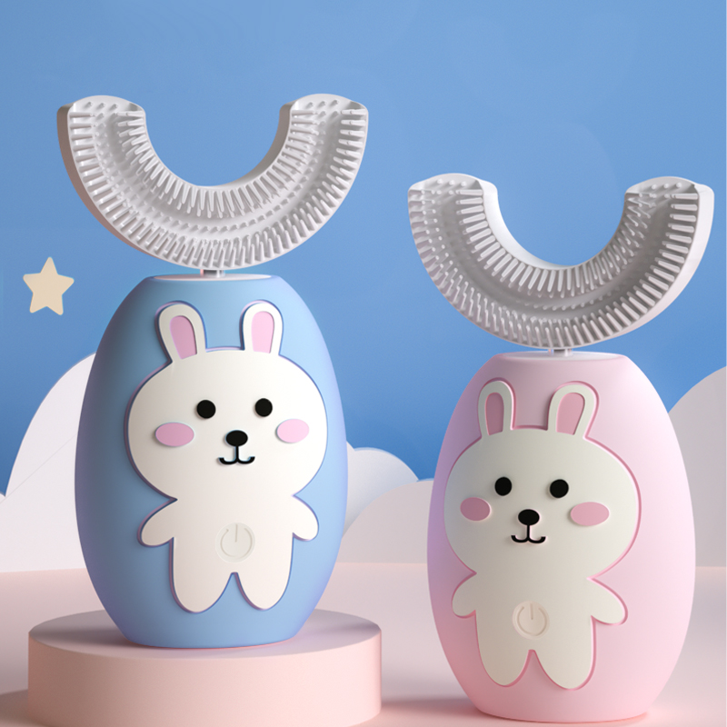 OEM Private Label U Electric Toothbrush Smart 360 Degrees Cartoon Pattern Children Ultrasonic Toothbrush