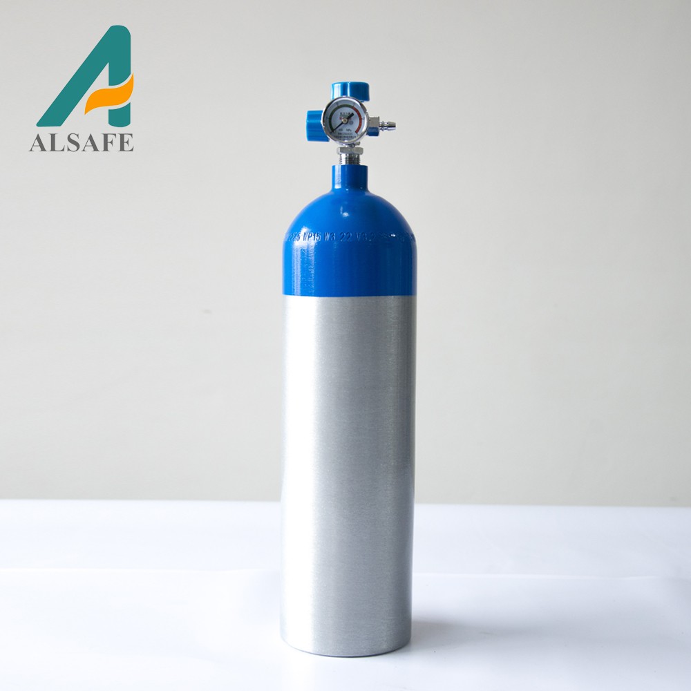 Алюминиевый медицинский кислородный газовый баллон ALSAFE 150 бар 2 л