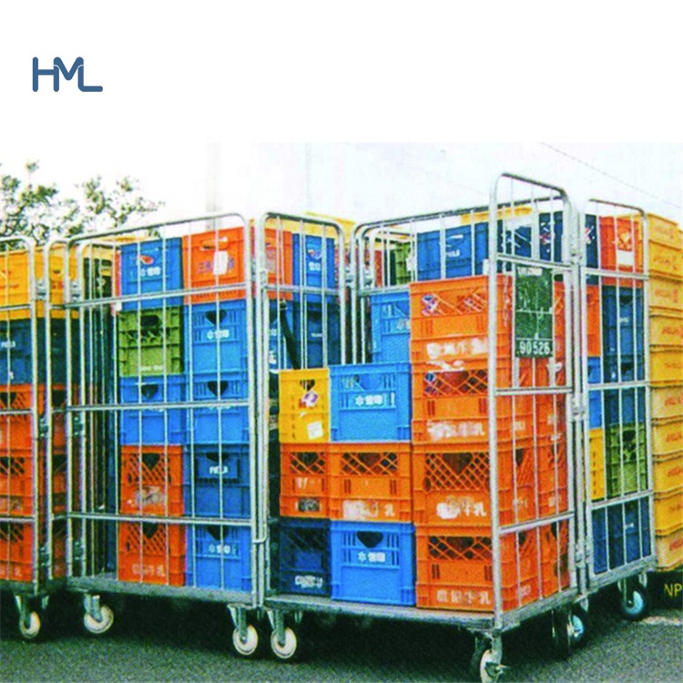 High quality warehouse 500kg storage industrial steel metal foldable high quality collapsible rolltainer