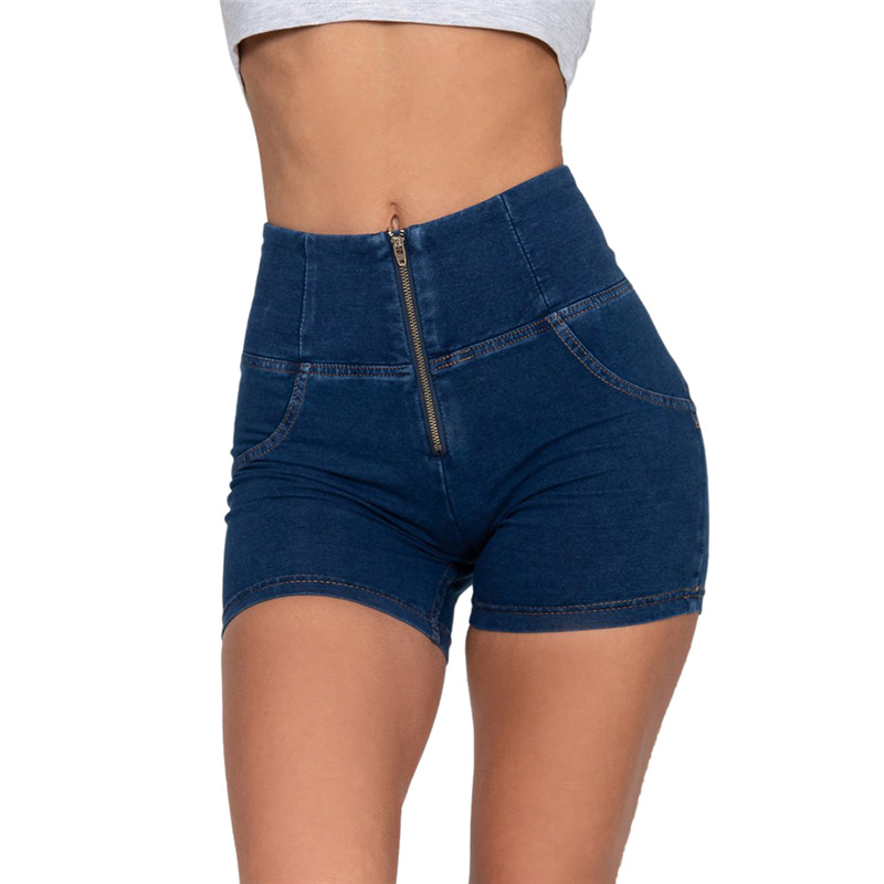 Melody wear slim fit comfy short pants high waisted womans yoga shorts ladies blue sports shorts