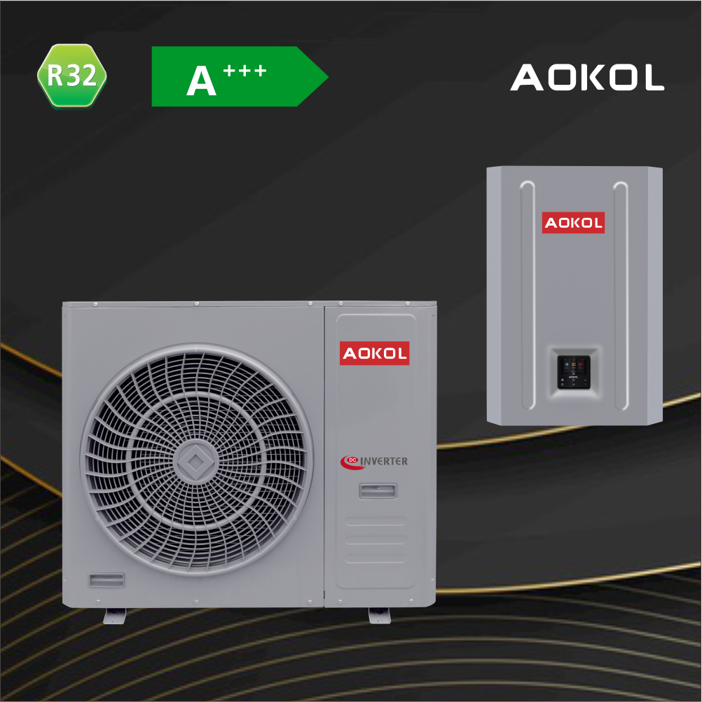 AOKOL OEM Заводской 8 кВт 10 кВт воздушно-водяной раздельный тепловой насос R32 gas Erp A +++ WIFI Полный Инвертор постоянного тока EVI китайский тепловой насос