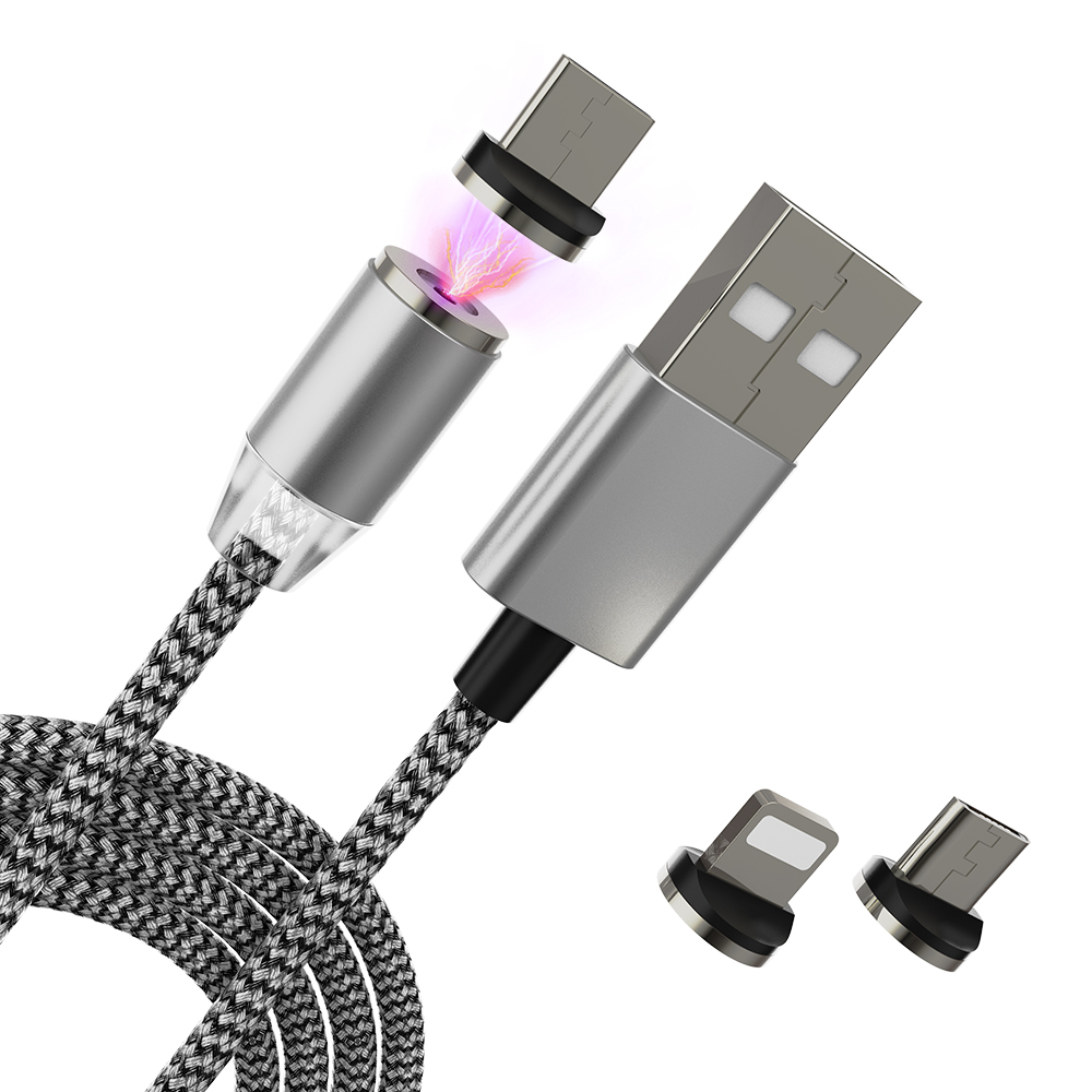 3 in 1 LED Type C Micro Light-ning Data Magnetic USB Fast Charging Cable