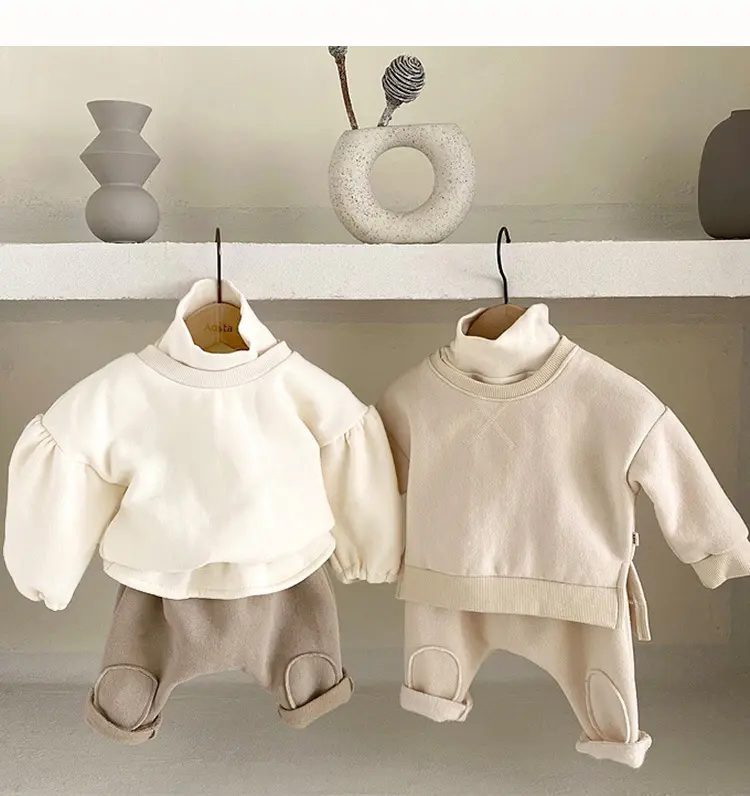 Hot sale newborn baby clothes long sleeve cotton kid shirts clothing spring autumn toddler plain jumper