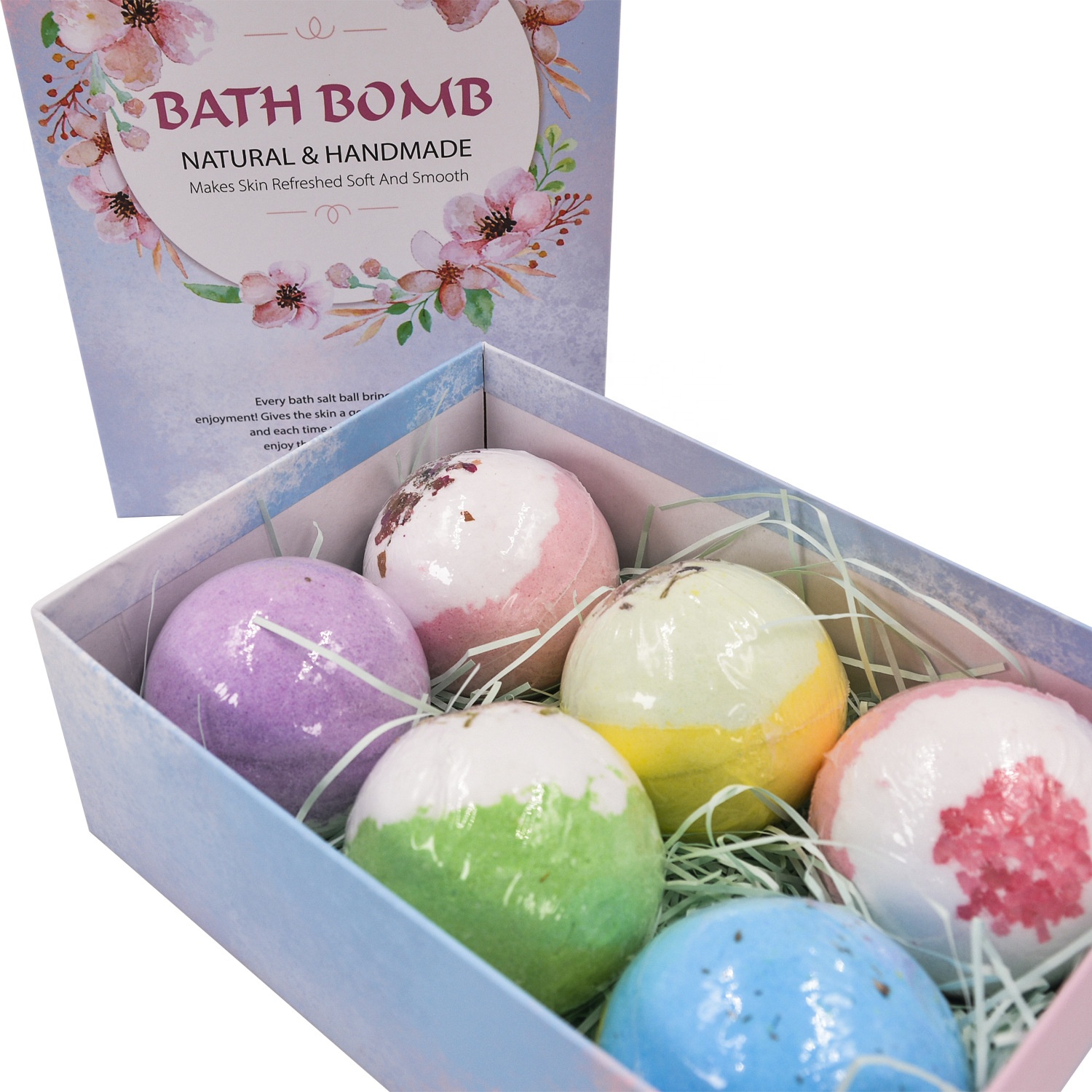110g Explosive Bath Salt Balls 6pcs boxes of oil bubble Flower bath bomb