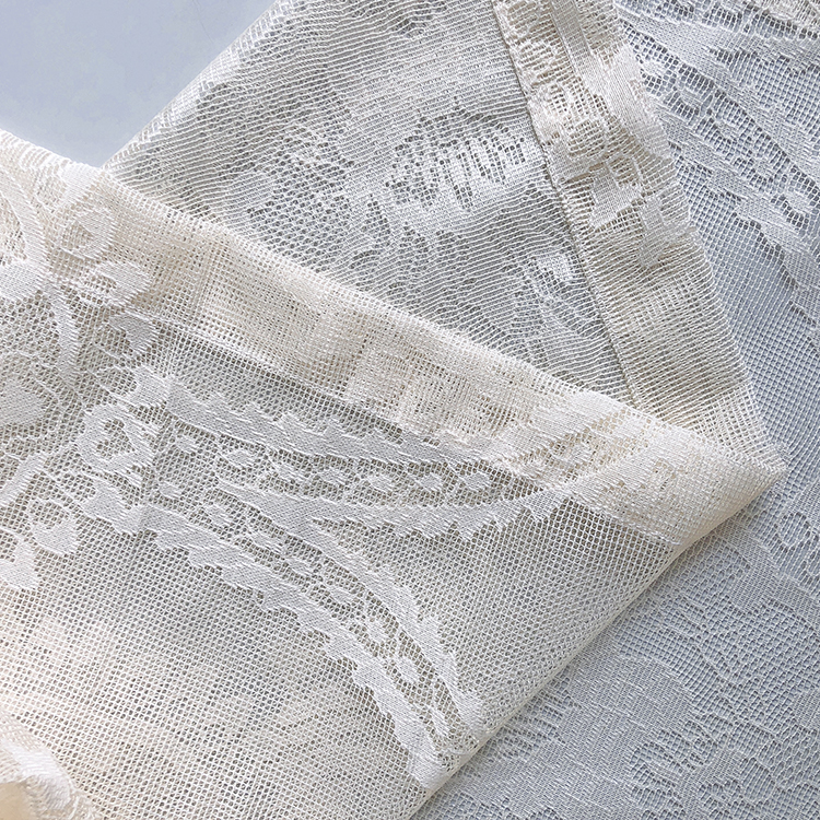 Sheer jersey fabricTextile-sheer high quality luxury white 3d flowers knitted brocade tulle lace fabric