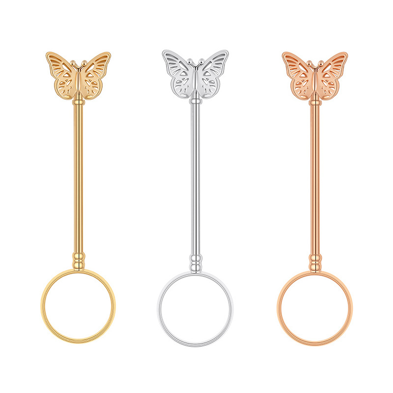New Arrival Butterfly design Cigarette Holder Ring Finger filter Hookah Pipe Clip smoker Holder Ring for fashion Lady