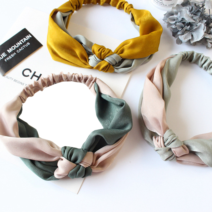 Hot Sale Brand New Velvet Elastic Headband for Girls Wholesale Stock Knotted Fabric Hair Band Adult Headwear 50 pcs/lot 6 Colors