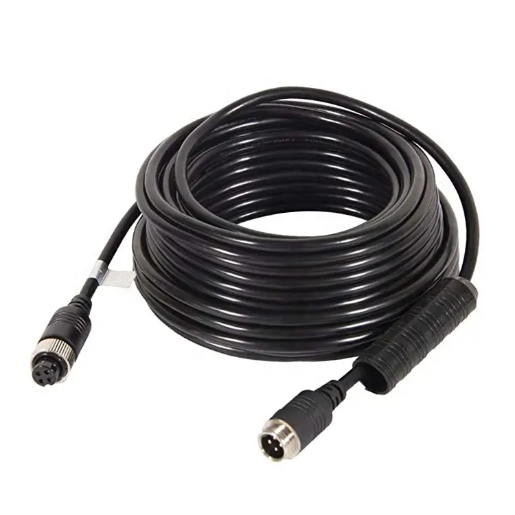 M12 aviation connector 4 pin cable extension cable for car rear view reversing camera 4 pins cable reverce camera