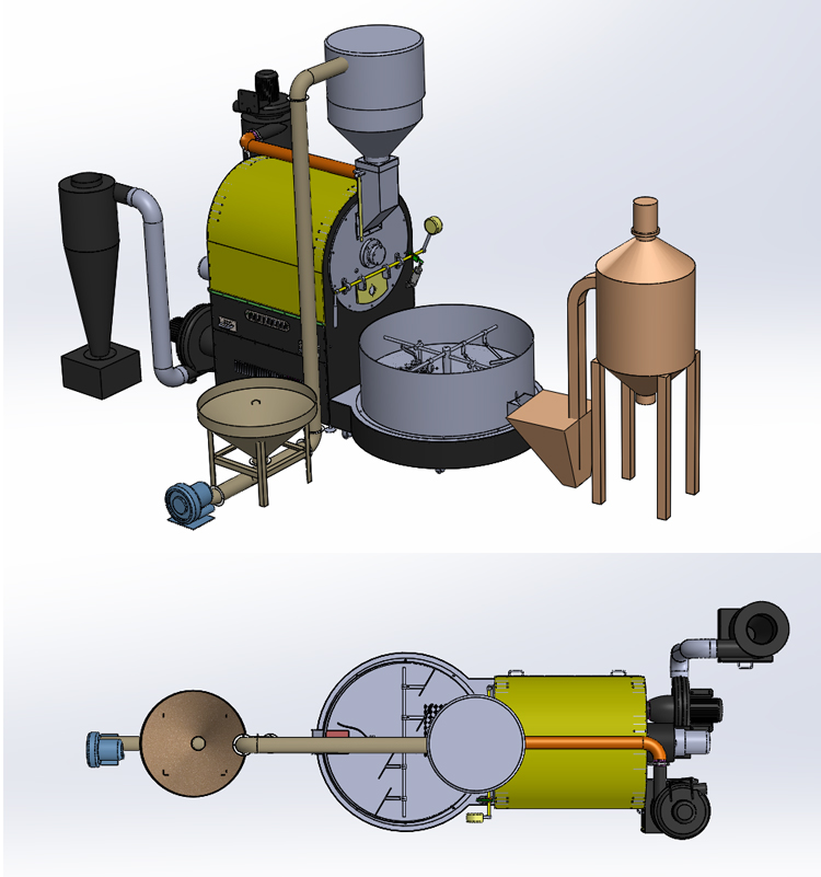 Automatic Industrial Coffee roaster 60kg Coffee Bean Roaster Machines With CE & Rohs