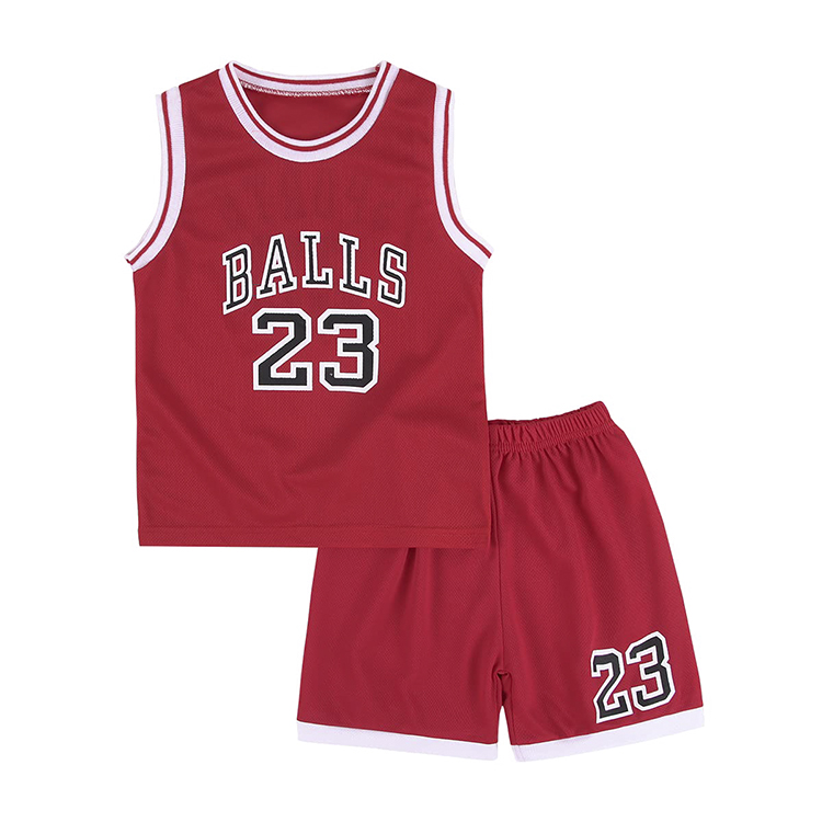 Wholesale Custom Toddler Kid Basketball Jersey Outfit Baby Boy Girl Letters Sportwear Sets Children Summer Sport Clothes