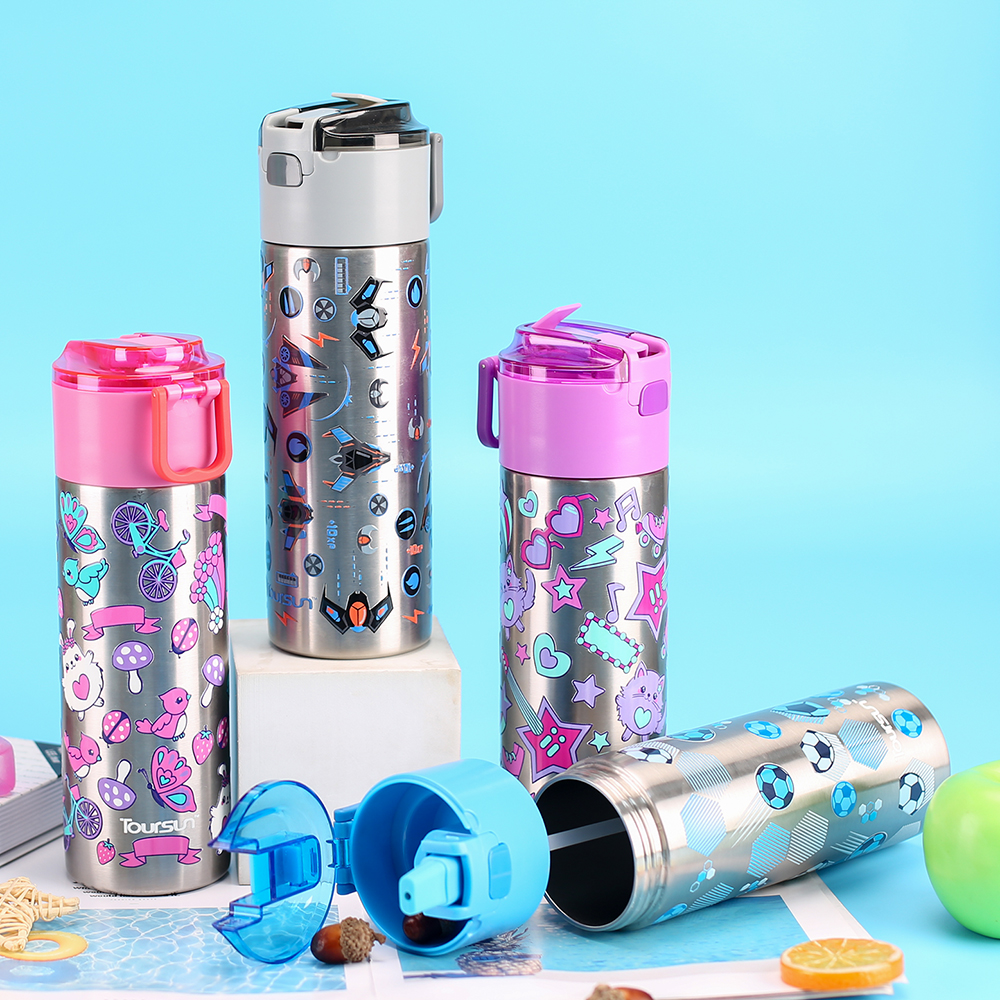 leakproof 16oz double wall insulated vacuum stainless steel sport water bottle with storage box
