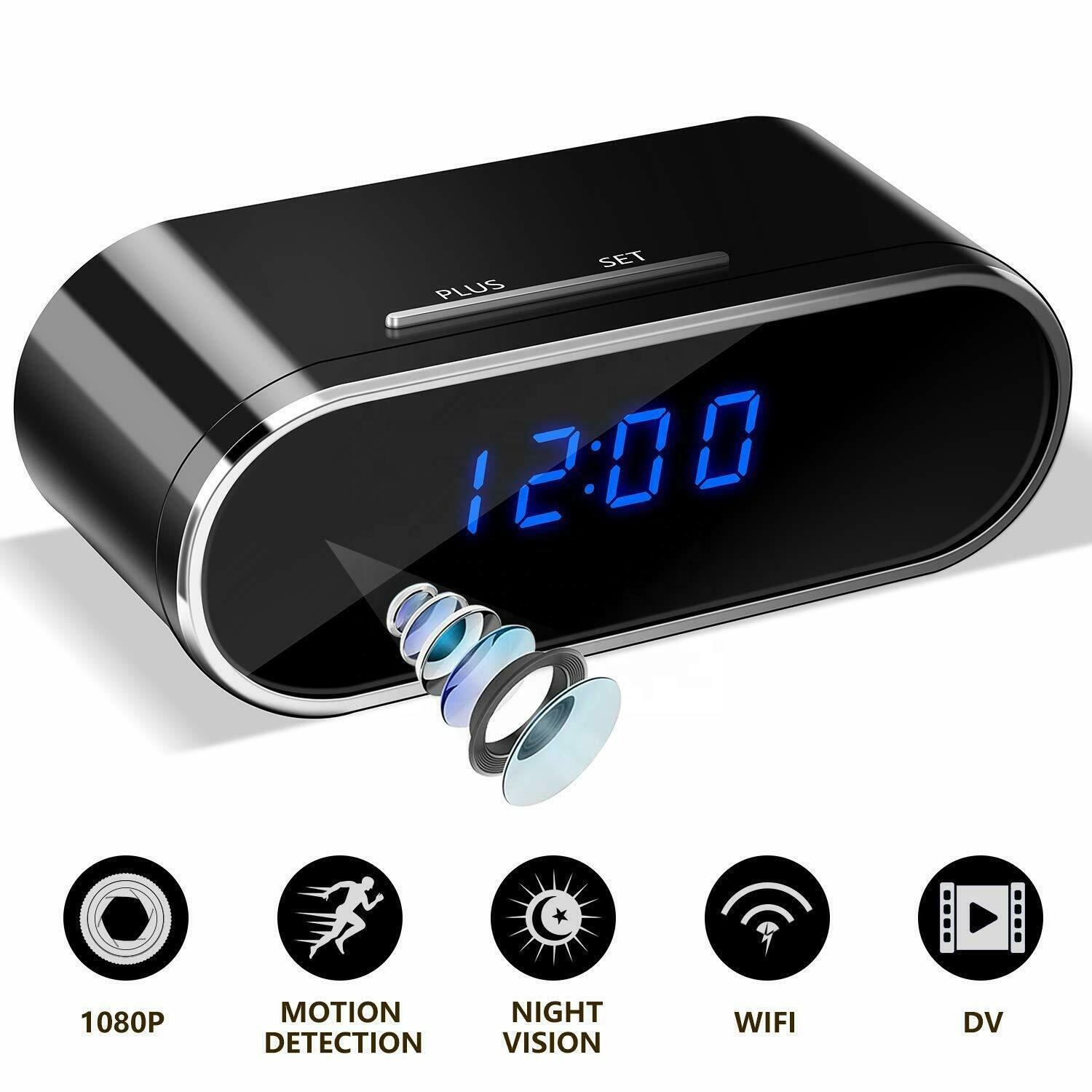 Лидер продаж на Amazon, 1080P HD умные настольные часы, шпионская камера, Домашняя безопасность, мини микро невидимая DV видео IP-камера с ночным видением