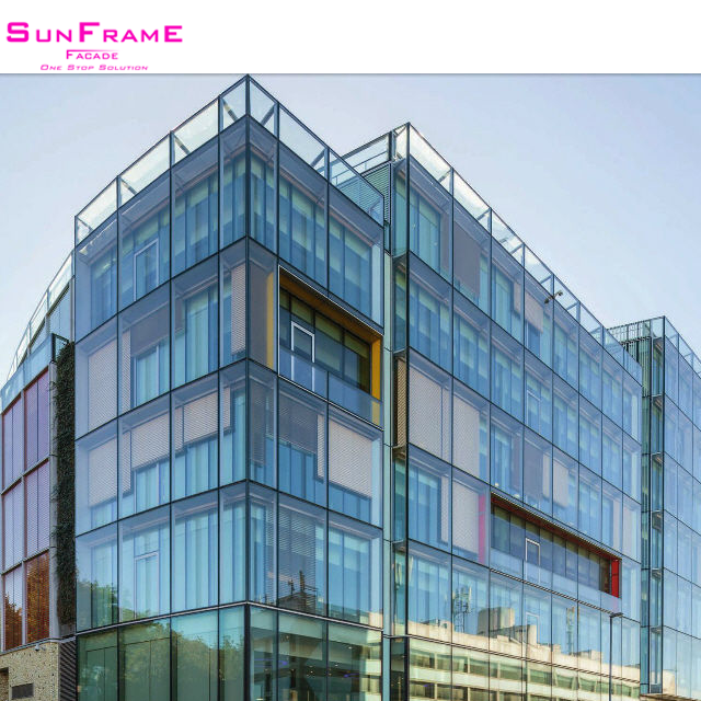 Saving glass best facade curtain wall Glass facade system with factory price